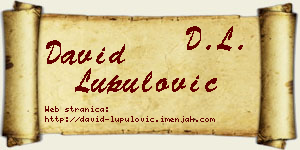 David Lupulović vizit kartica